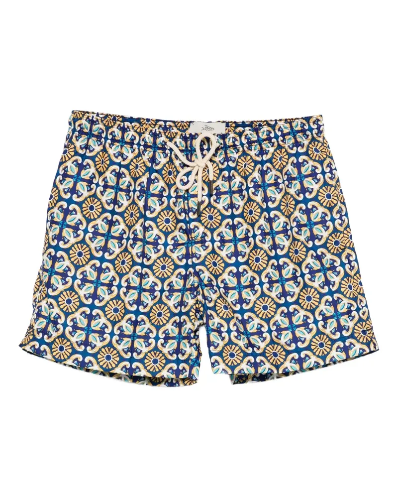 PENINSULA Gemusterte Badeshorts mit Kordelzug - Blau Blau