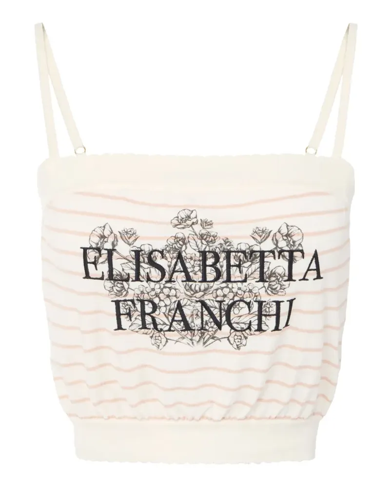 Elisabetta Franchi Tanktop mit Logo - Weiß Weiß