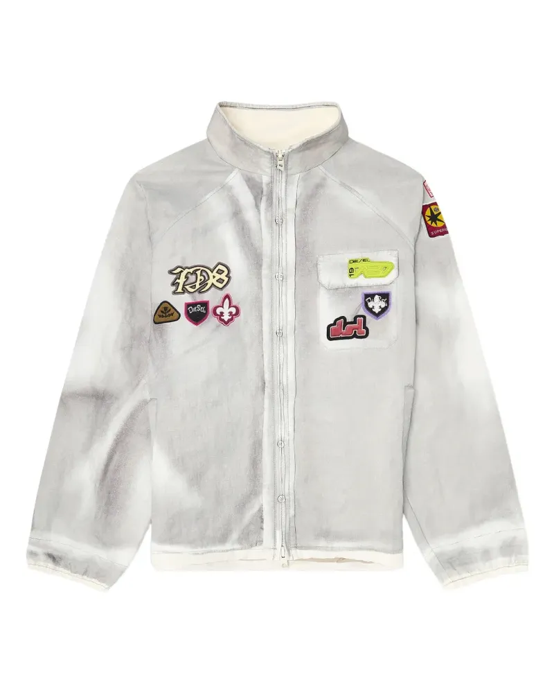 Diesel windbreaker with trompe l’oeil patches - Grau Grau
