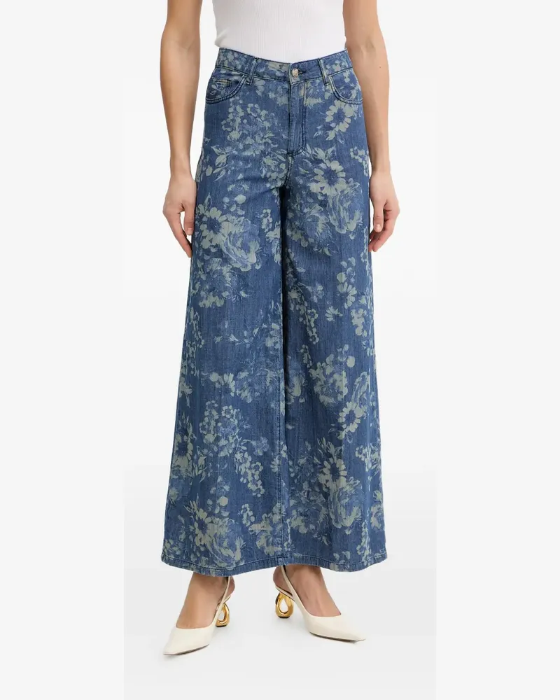 Fracomina floral-print palazzo pants - Blau Blau