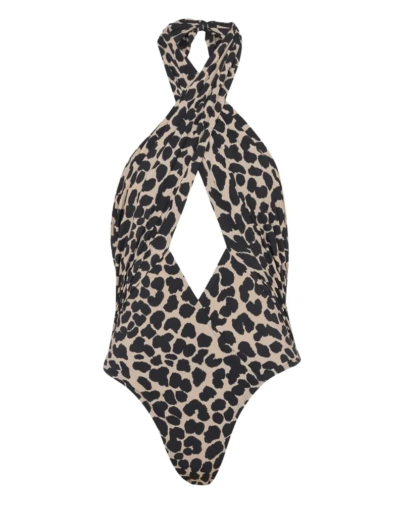 Balmain Badeanzug mit Leoparden-Print - Nude Nude