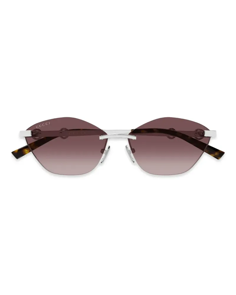 Gucci Sonnenbrille mit geometrischem Gestell - Silber Silber