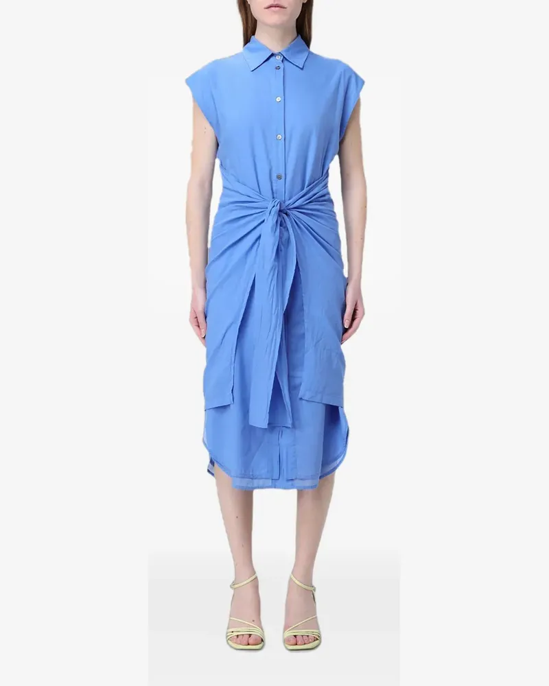 TELA Ärmelloses Hemdkleid mit Bindegürtel - Blau Blau