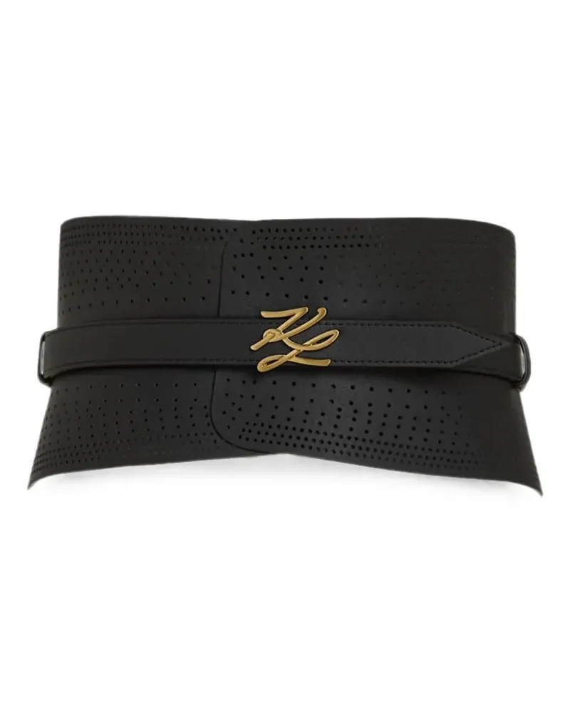 Karl Lagerfeld K/Autograph perforated waist belt - Schwarz Schwarz