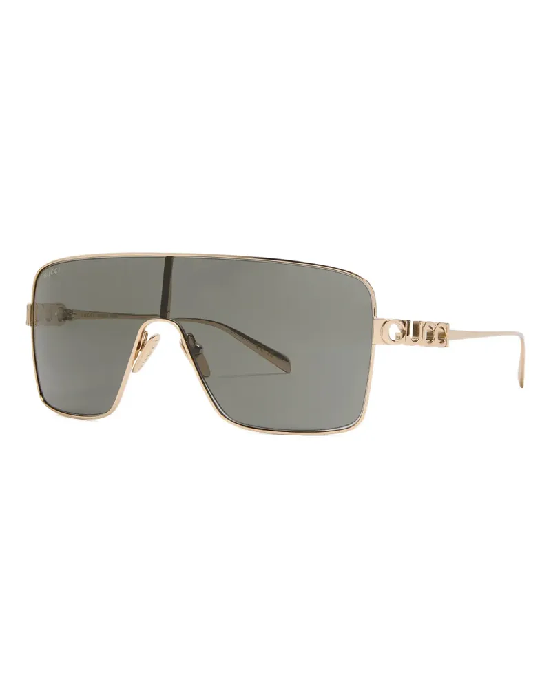 Gucci logo square-frame sunglasses - Gold Gold