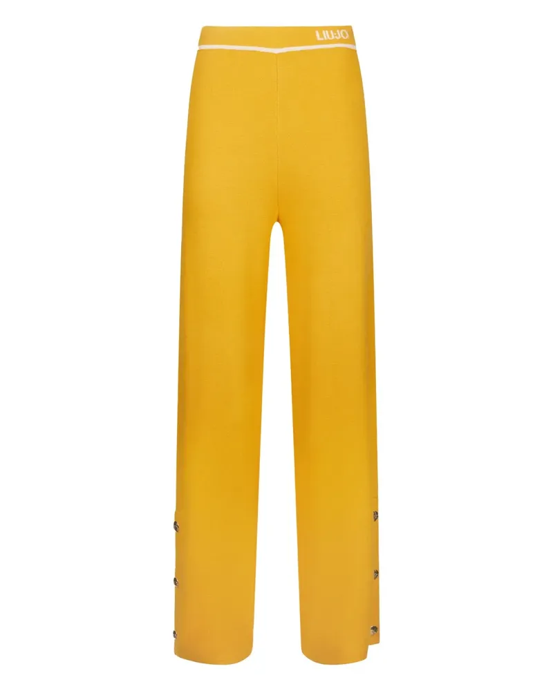 Liu Jo Gerade Hose mit Logo-Bund - Gelb Gelb