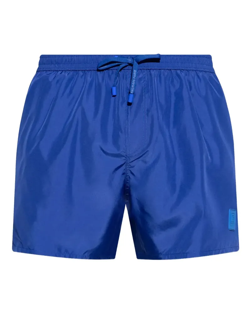 Balmain Badeshorts mit Logo-Patch - Blau Blau