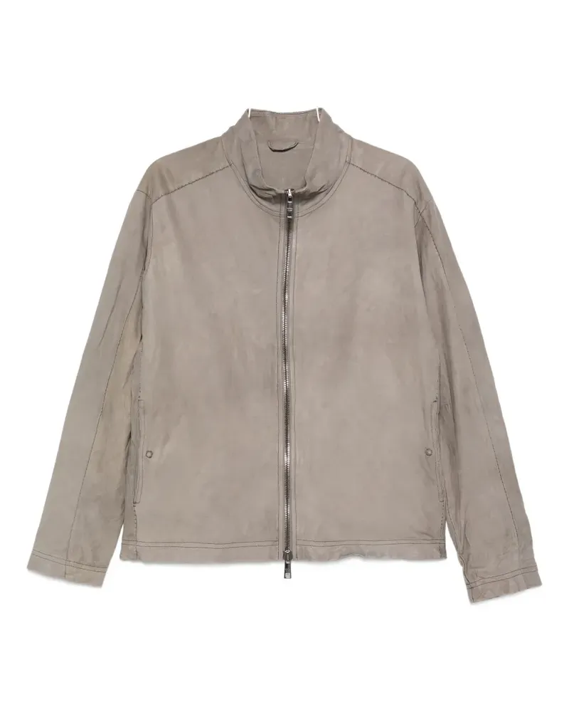 Giorgio Brato stand-up-collar leather jacket - Grau Grau