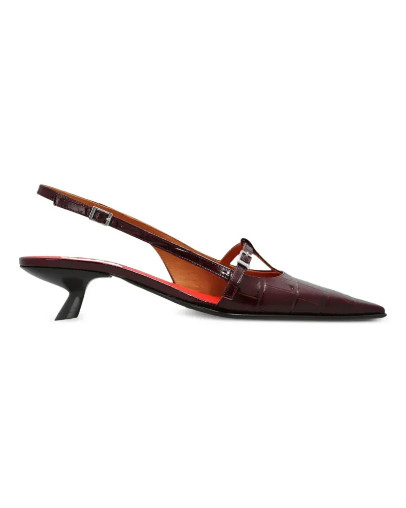 Marni Katty croc-effect leather pumps - Rot Rot