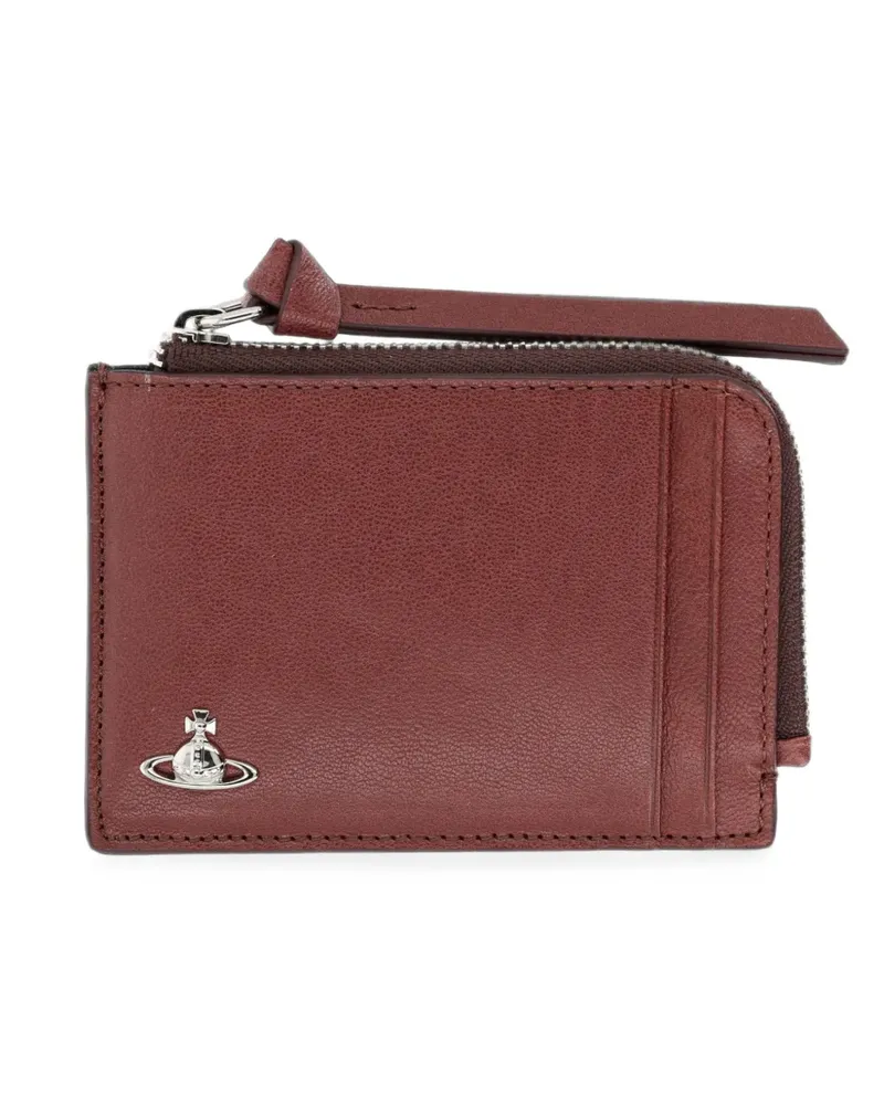 Vivienne Westwood Orb-plaque leather wallet - Braun Braun