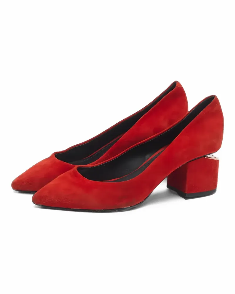 Alexander Wang pointed-toe block-heel pumps - Orange Orange