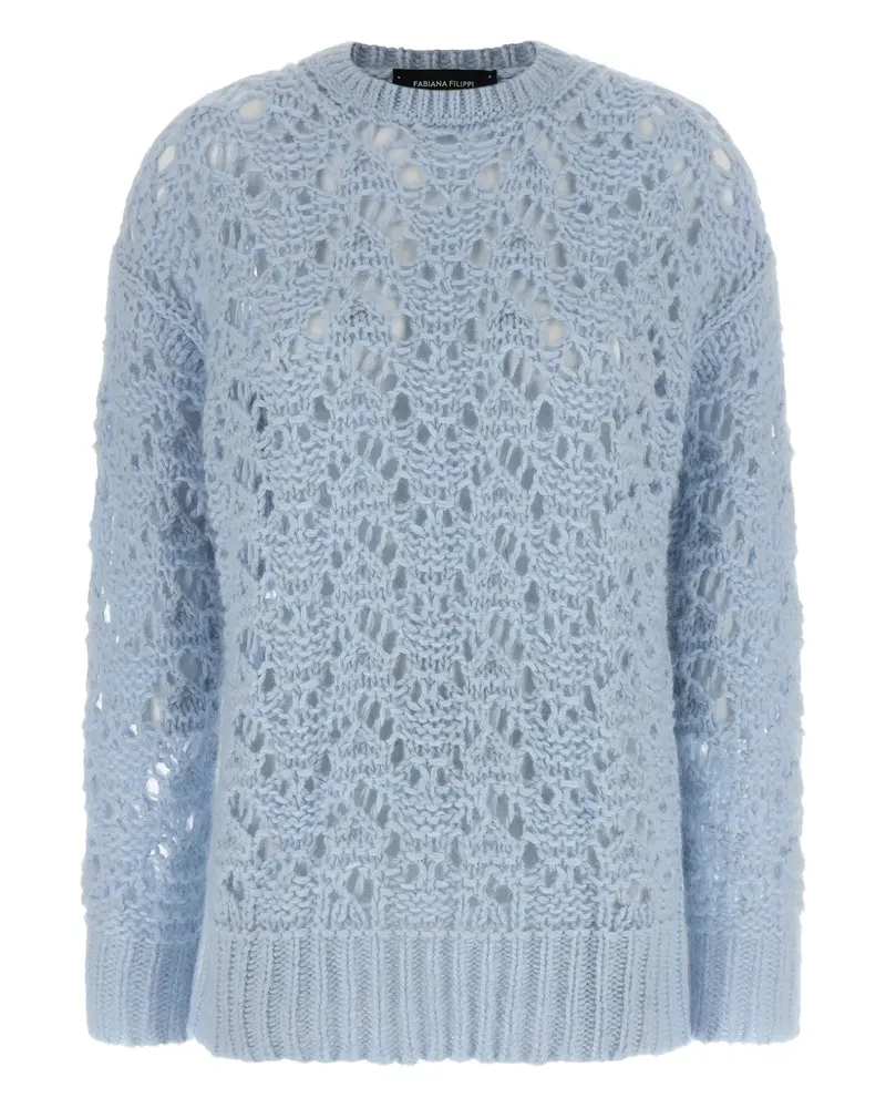 Fabiana Filippi openwork crew-neck sweater - Blau Blau