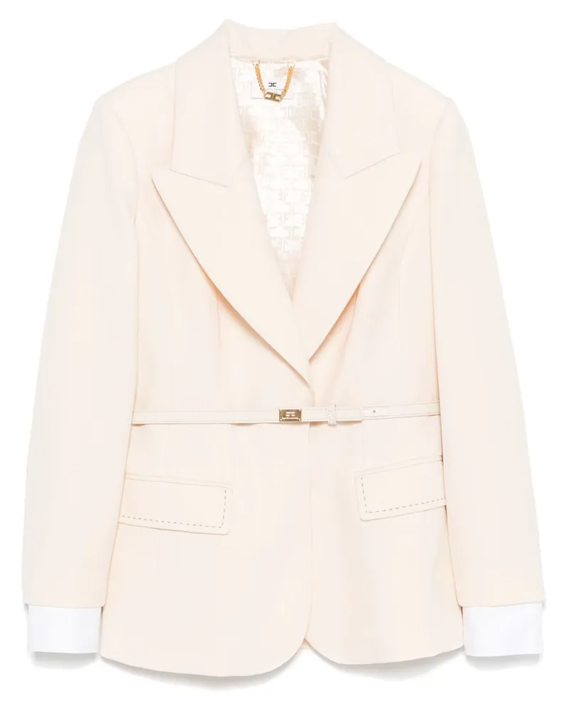 Elisabetta Franchi Blazer mit Gürtel - Nude Nude