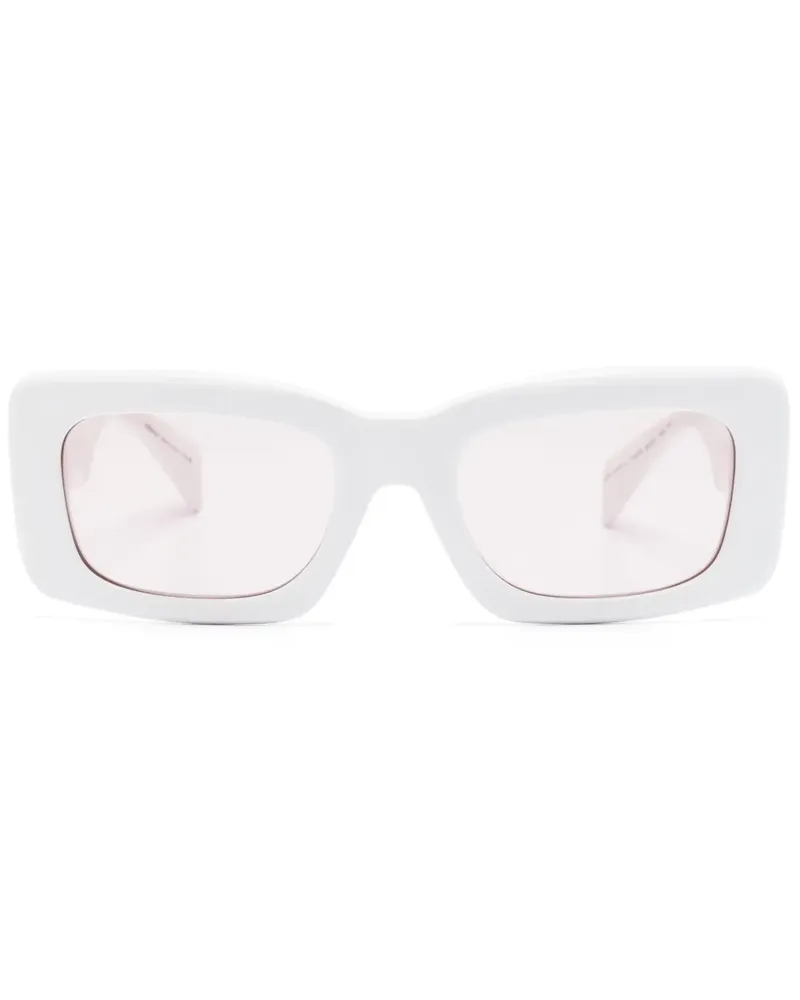 Versace Sonnenbrille mit eckigem Gestell - Weiß Weiß