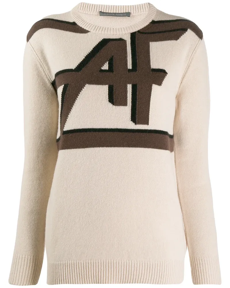 Alberta Ferretti Intarsien-Pullover - Nude Nude