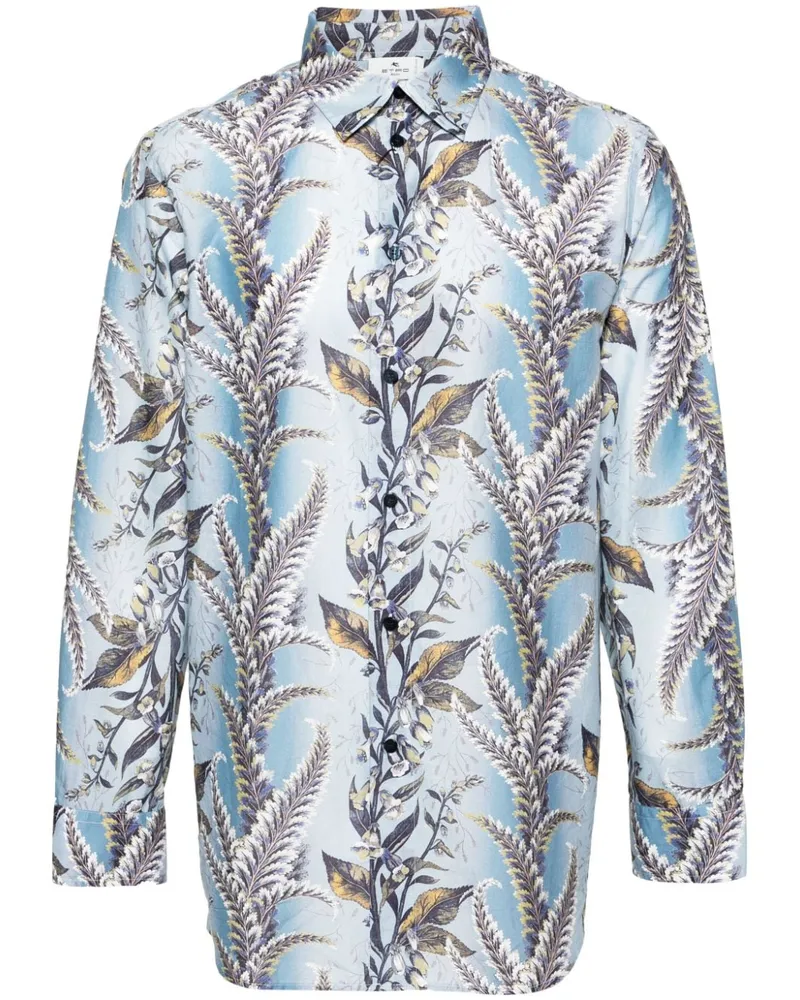 Etro Hemd mit botanischem Print - Blau Blau