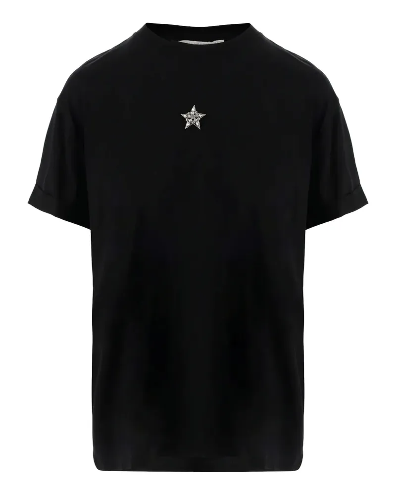 Stella McCartney T-Shirt mit Stern-Print - Schwarz Schwarz