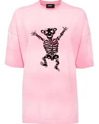 WE 11 DONE Bolt Teddy T-Shirt Rosa