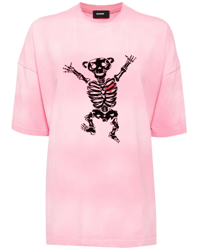 WE 11 DONE Bolt Teddy T-Shirt Rosa