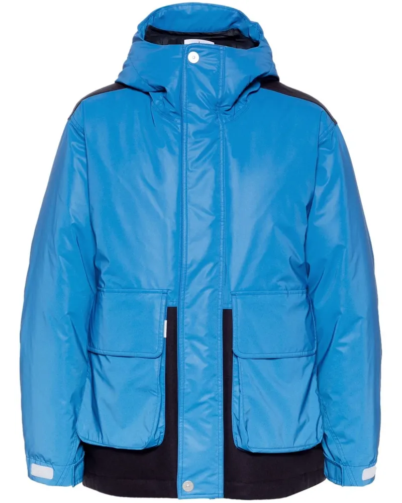 Stone Island Gefütterte Jacke mit Logo-Print - Blau Blau