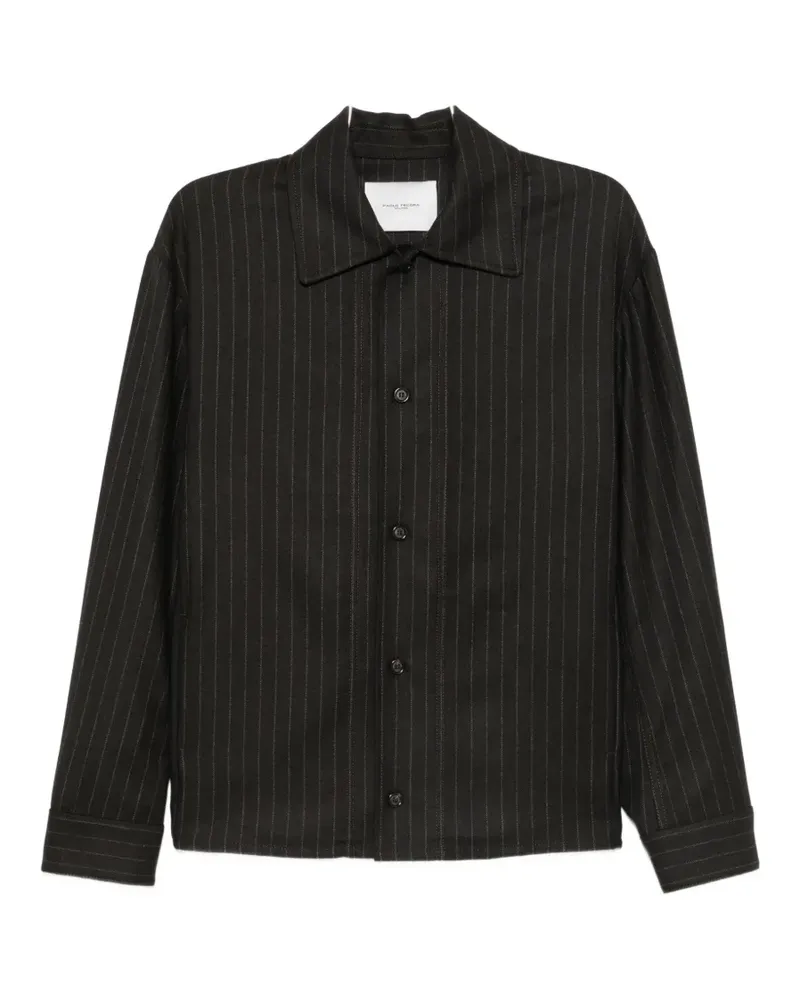 Paolo Pecora Milano pinstripe-pattern long-sleeve shirt - Braun Braun