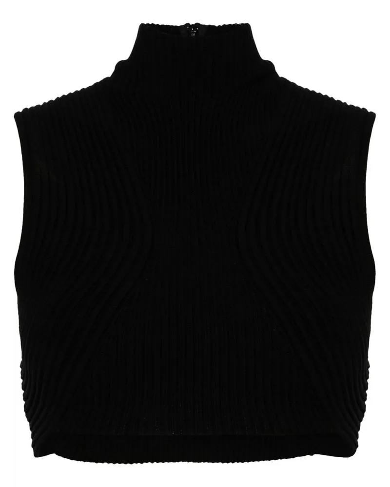 Chloé Geripptes Strickoberteil - Schwarz Schwarz