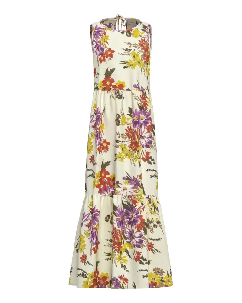 MARELLA floral-print tiered midi dress - Nude Nude