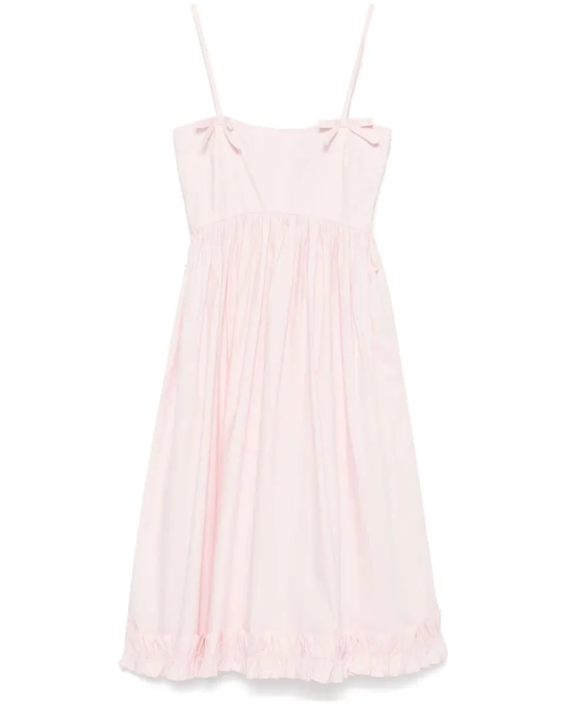 Ganni Midikleid aus Popeline - Rosa Rosa