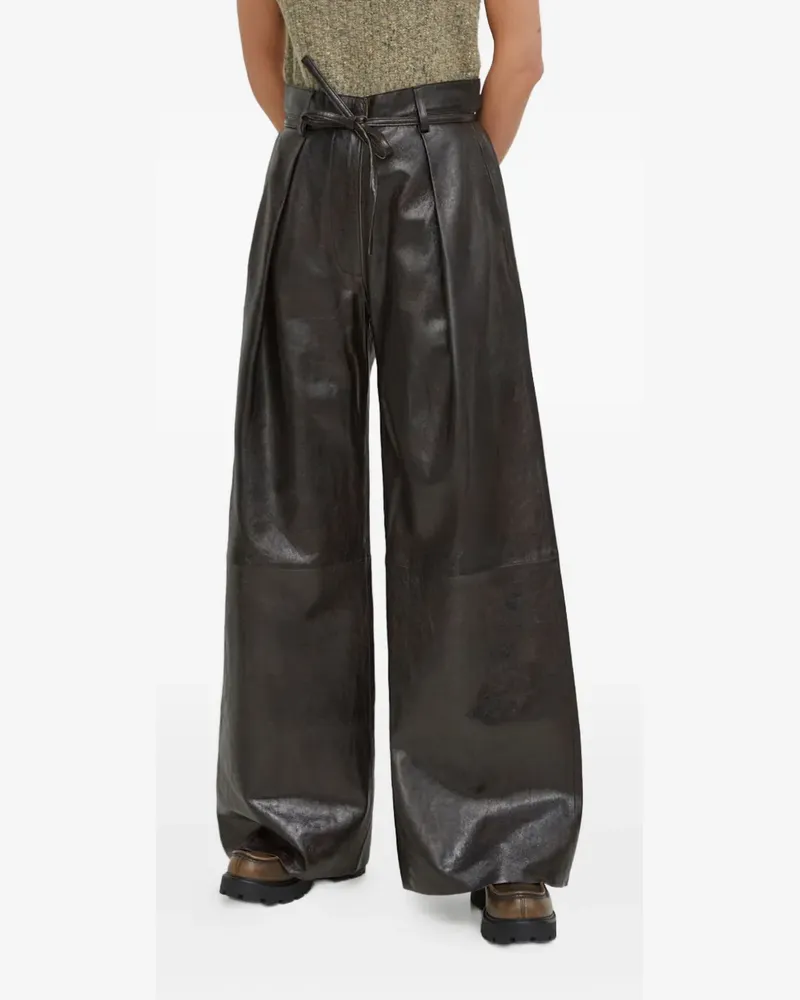 Day Birger et Mikkelsen Ricardo Hose aus Leder - Braun Braun