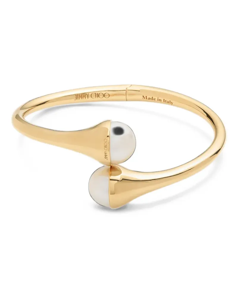 Jimmy Choo drop pearl cuff - Gold Gold