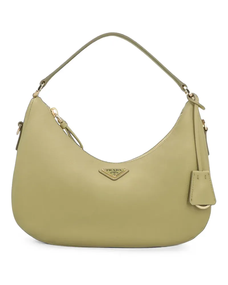 Prada Schultertasche mit Logo-Schild - Grün Grün
