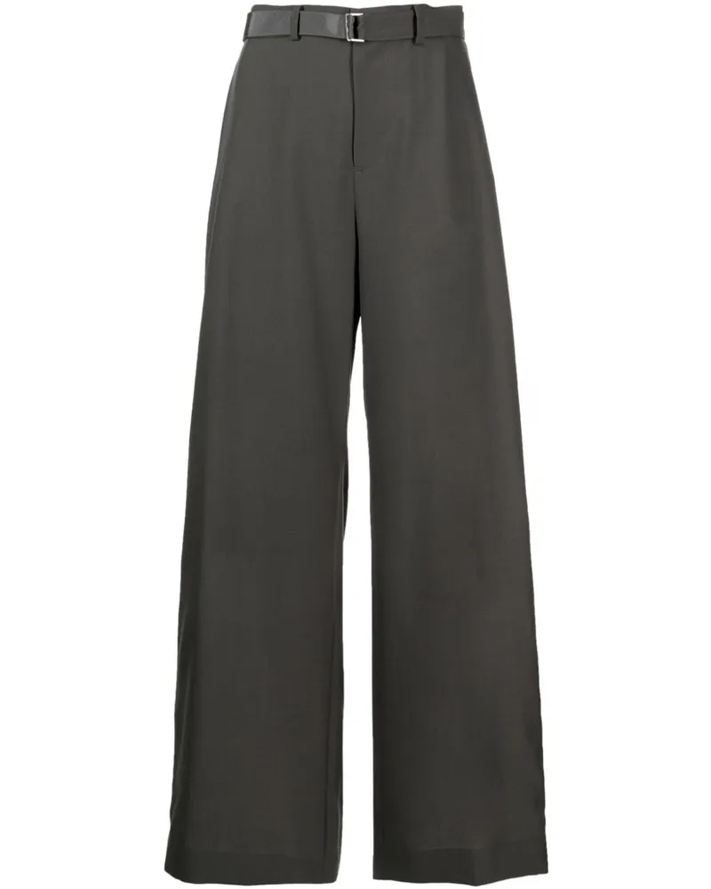 Sacai Klassische Hose mit Satinstreifen - Grün Grün