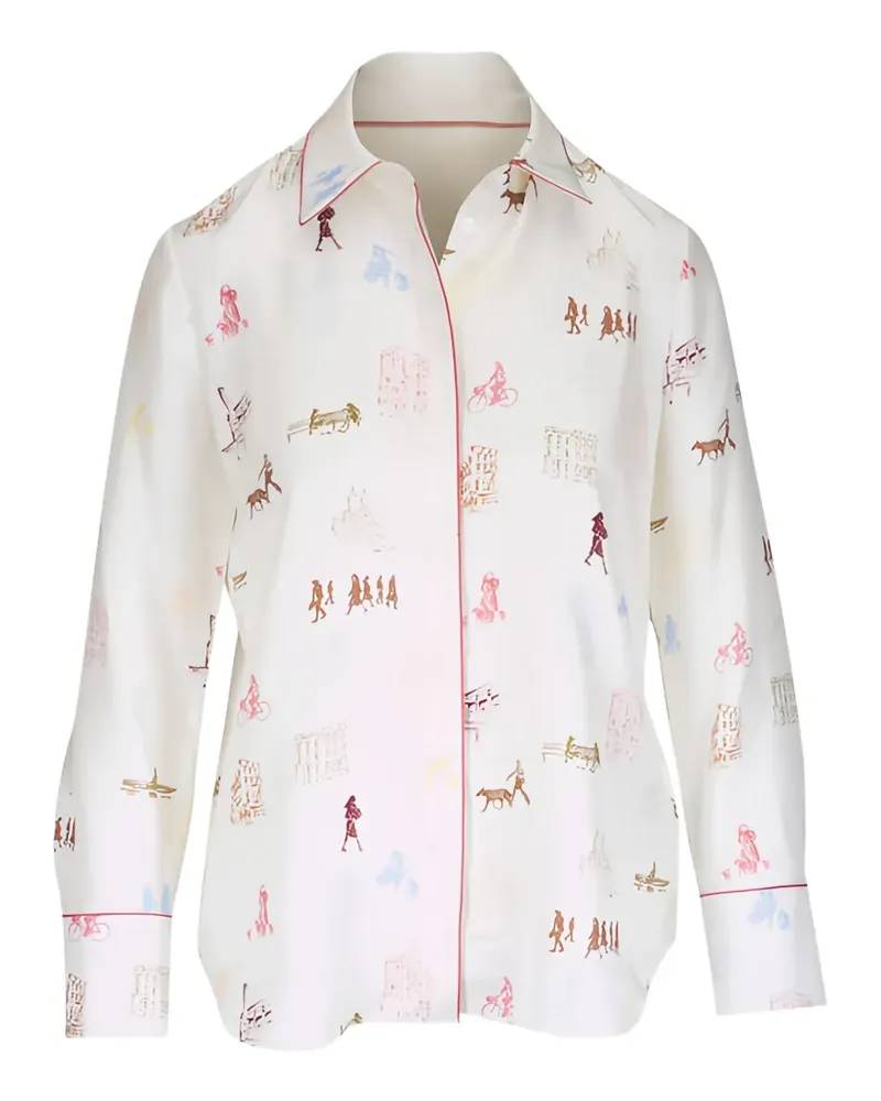 Lafayette148 print twill blouse - Weiß Weiß