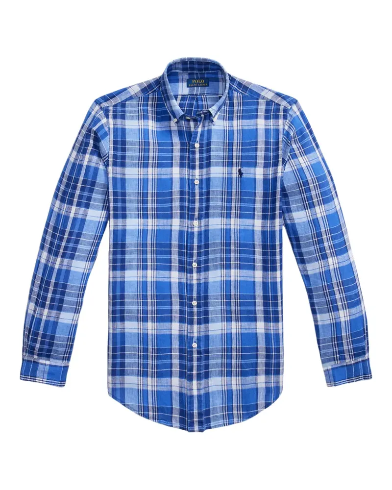 Ralph Lauren Kariertes Leinenhemd - Blau Blau