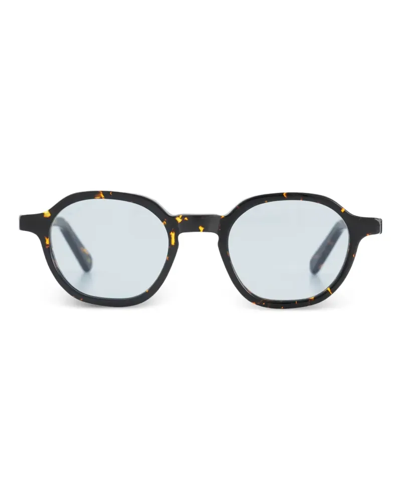 L.G.R. Geometrische Sonnenbrille in Schildpattoptik - Schwarz Schwarz