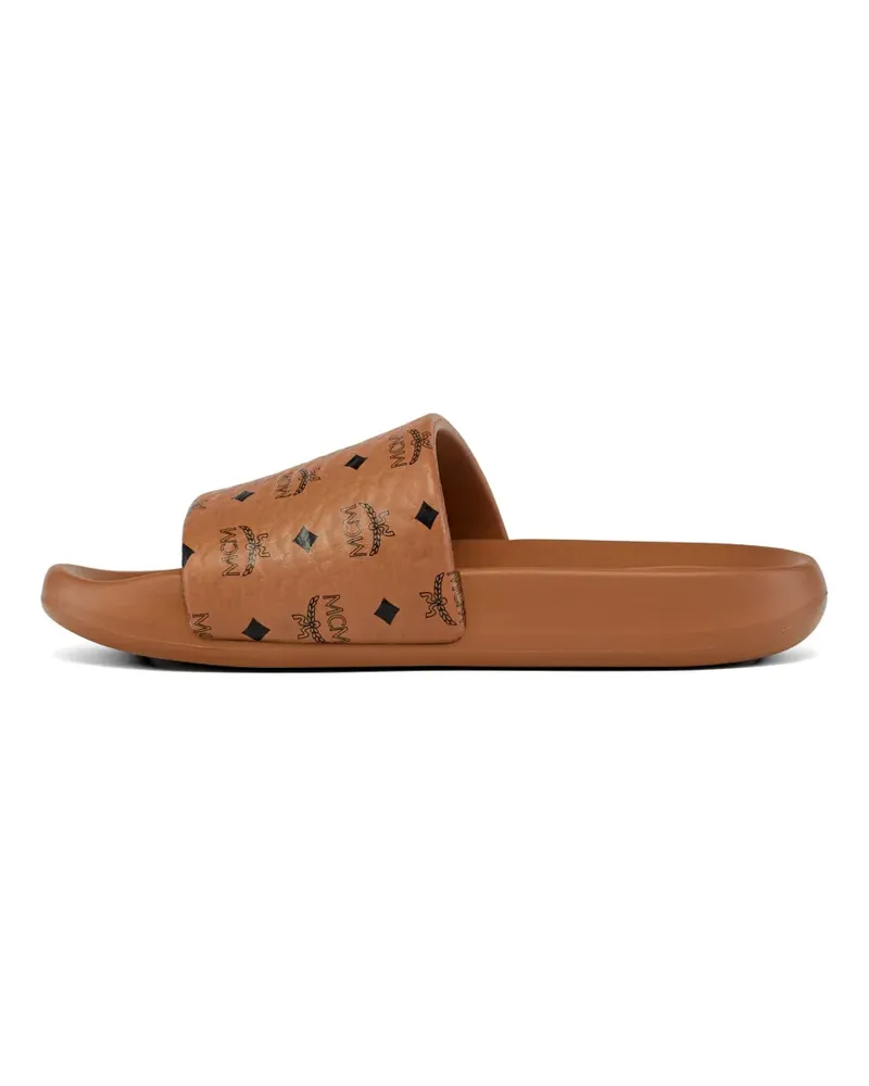 MCM monogram-print slides - Nude Nude