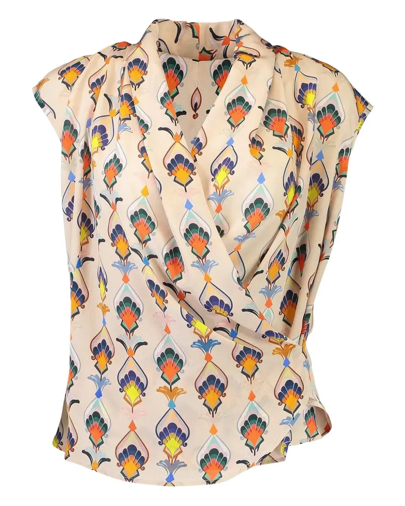 Maison Common printed silk blouse - Nude Nude