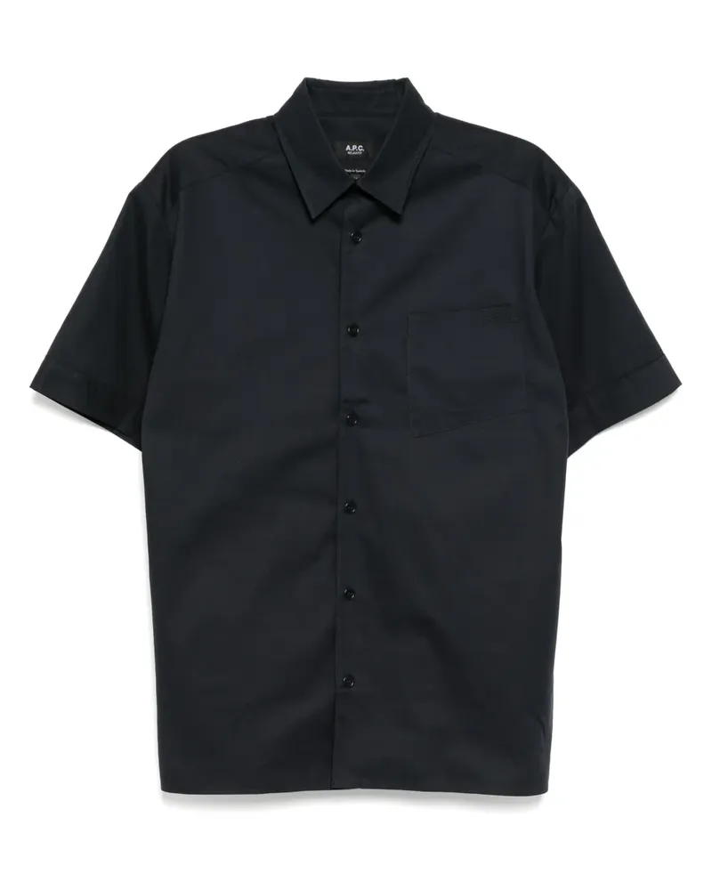 A.P.C. Hemd mit Logo - Blau Blau