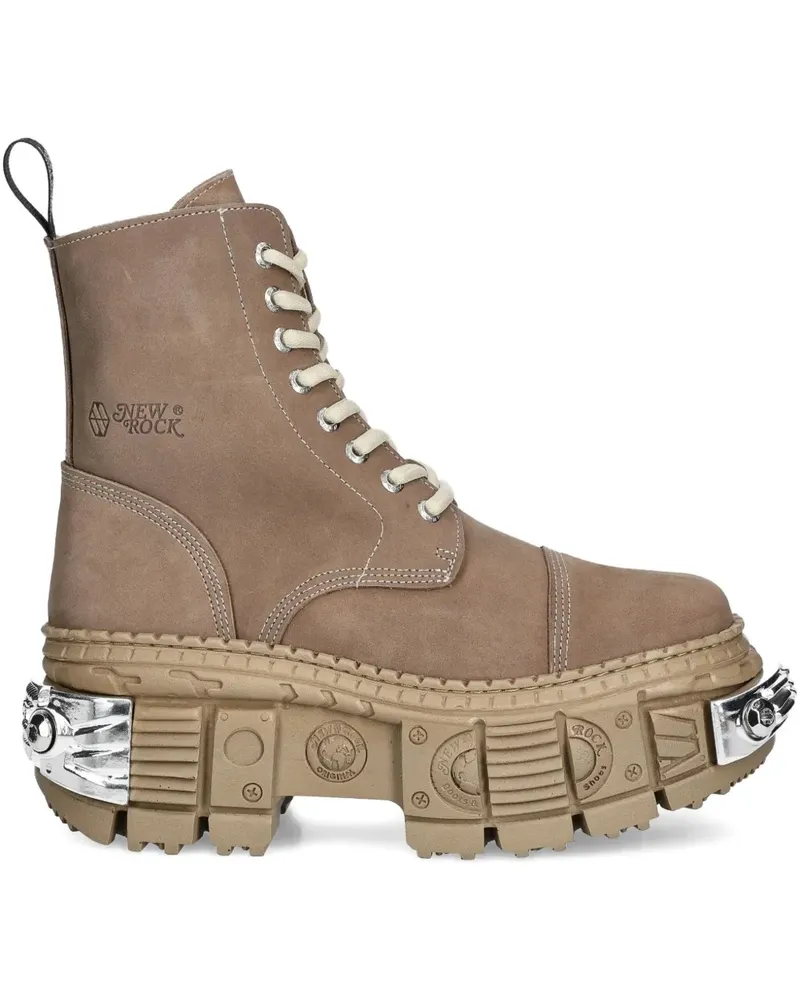 New Rock Bikerstiefel mit Plateausohle 100mm - Nude Nude