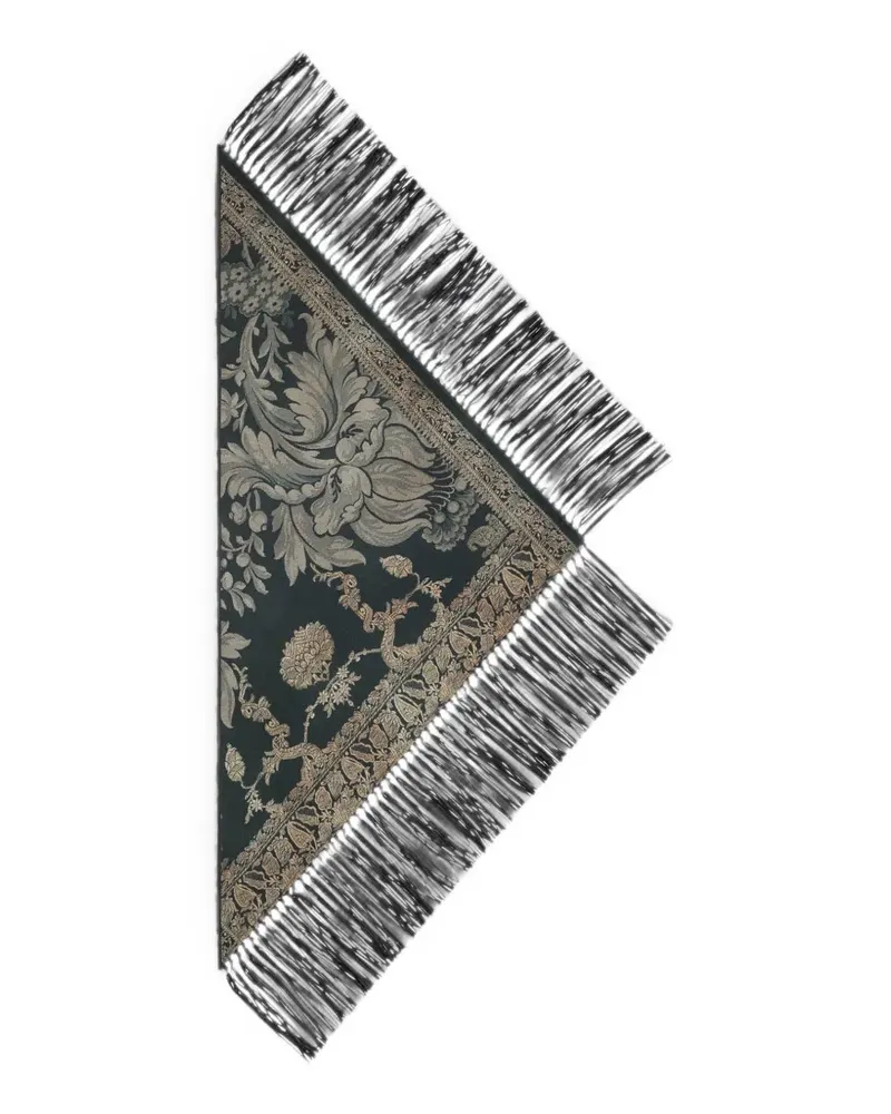 Pierre-Louis Mascia Pancake Schal mit Blumenprint - Schwarz Schwarz
