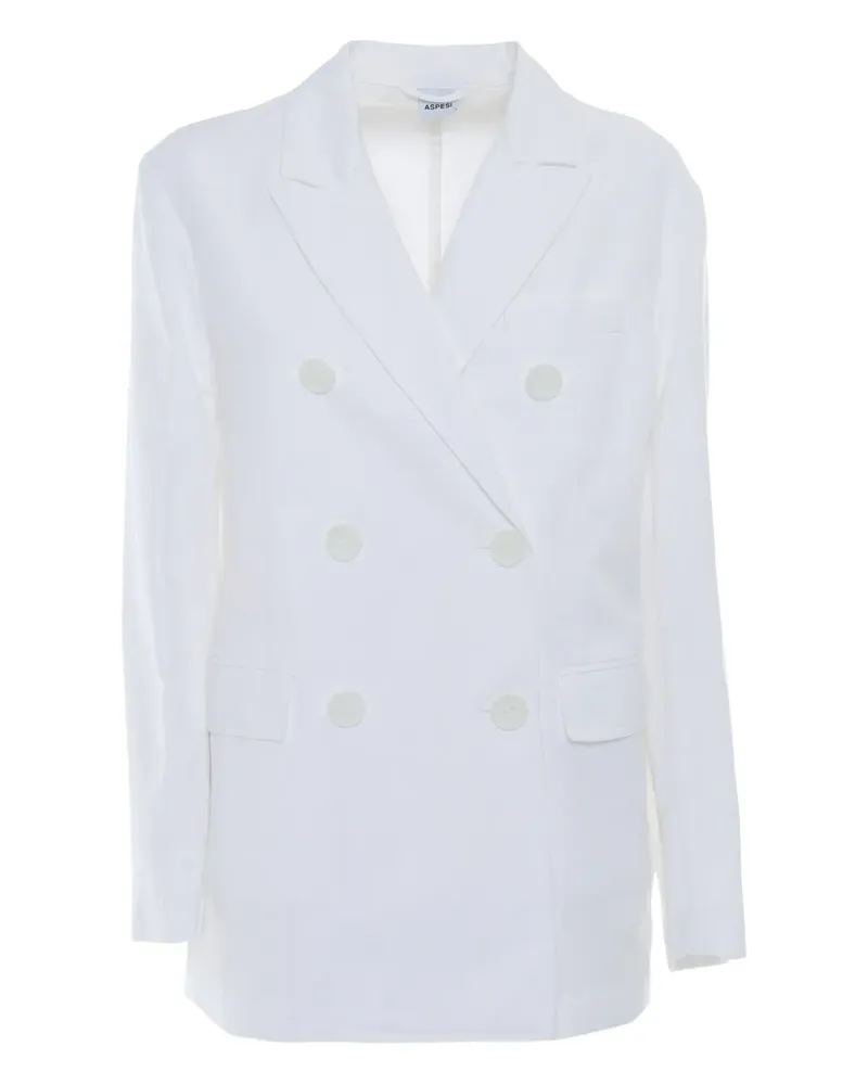 ASPESI Doppelreihiger Blazer aus Leinen - Weiß Weiß