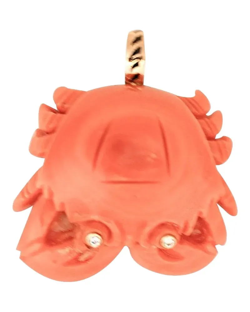 DEZSO 18kt Crab Rotgoldhalskette - Rosa Rosa