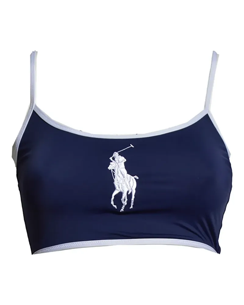 Ralph Lauren embroidered-logo bikini top - Blau Blau