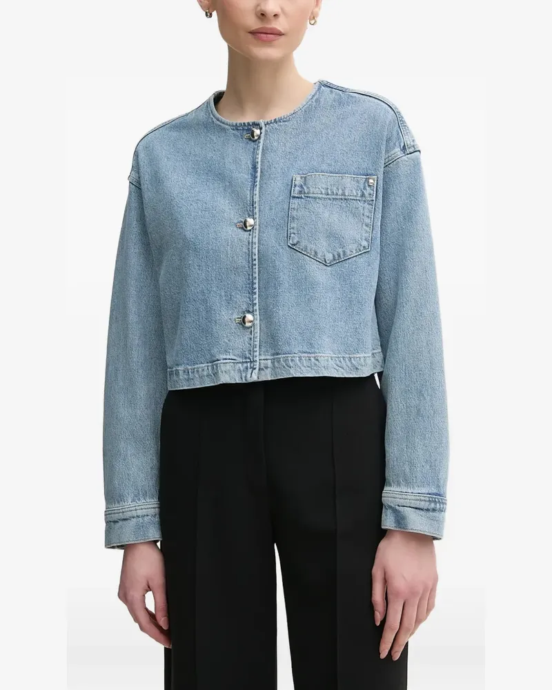 Oui  Geknöpfte Jacke mit Tasche - Blau Blau