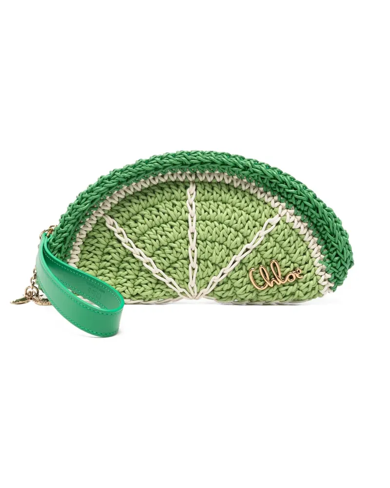 Chloé Tropicus braided clutch bag - Grün Grün