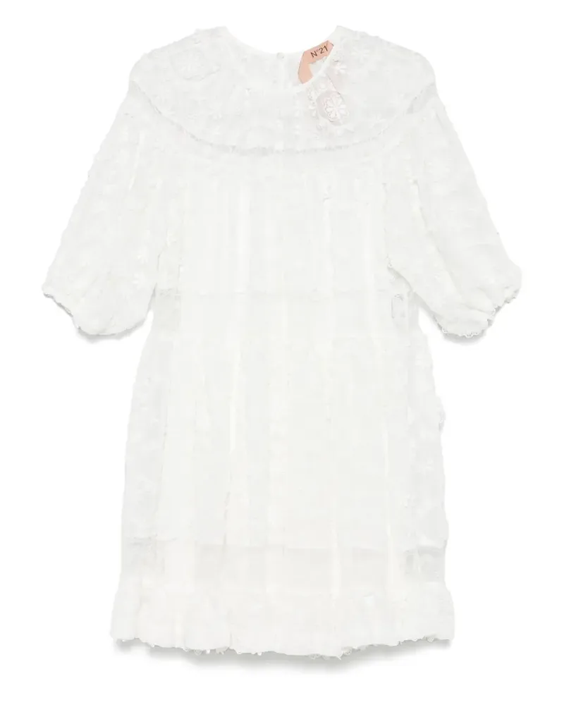 N° 21 Besticktes Minikleid - Weiß Weiß