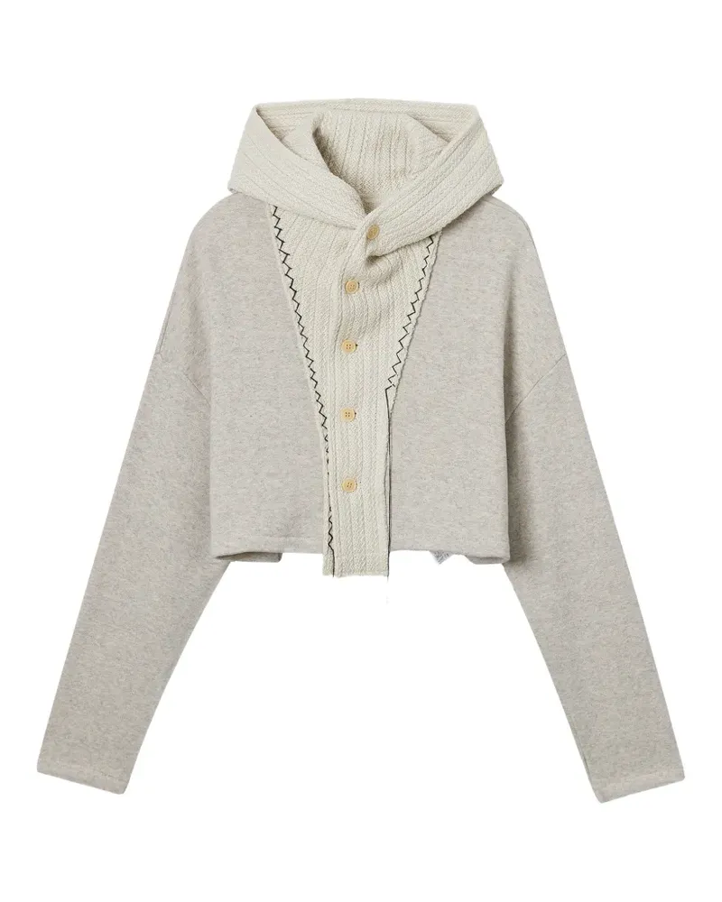 Yohji Yamamoto buttoned hoodie - Nude Nude