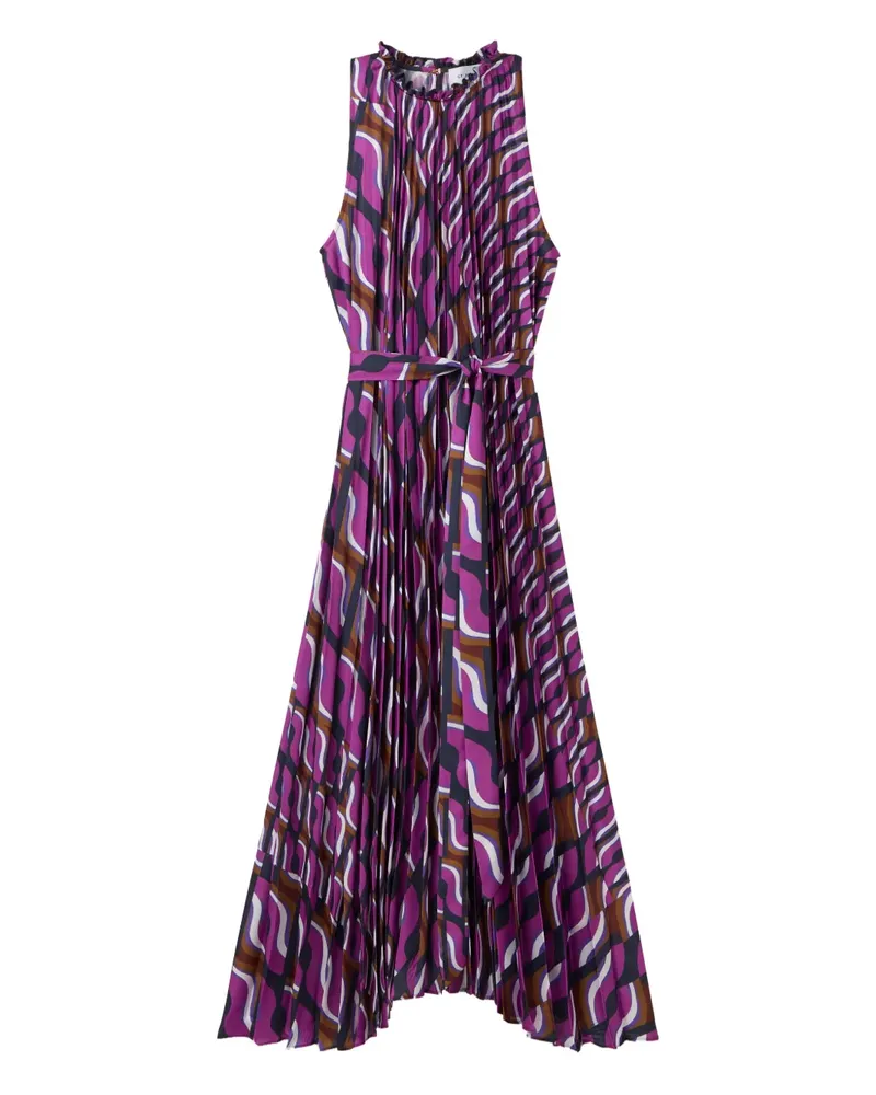 ST. JOHN 70's Kleid mit Print - Violett Violett