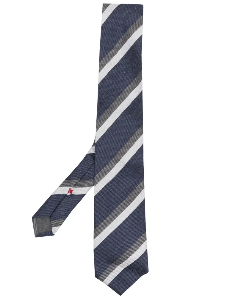 Brunello Cucinelli Gestreifte Krawatte - Blau Blau