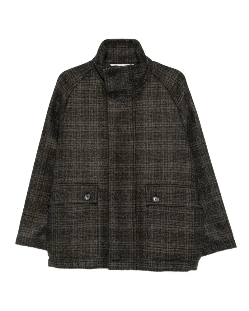 BARENA long-sleeve checked jacket - Braun Braun